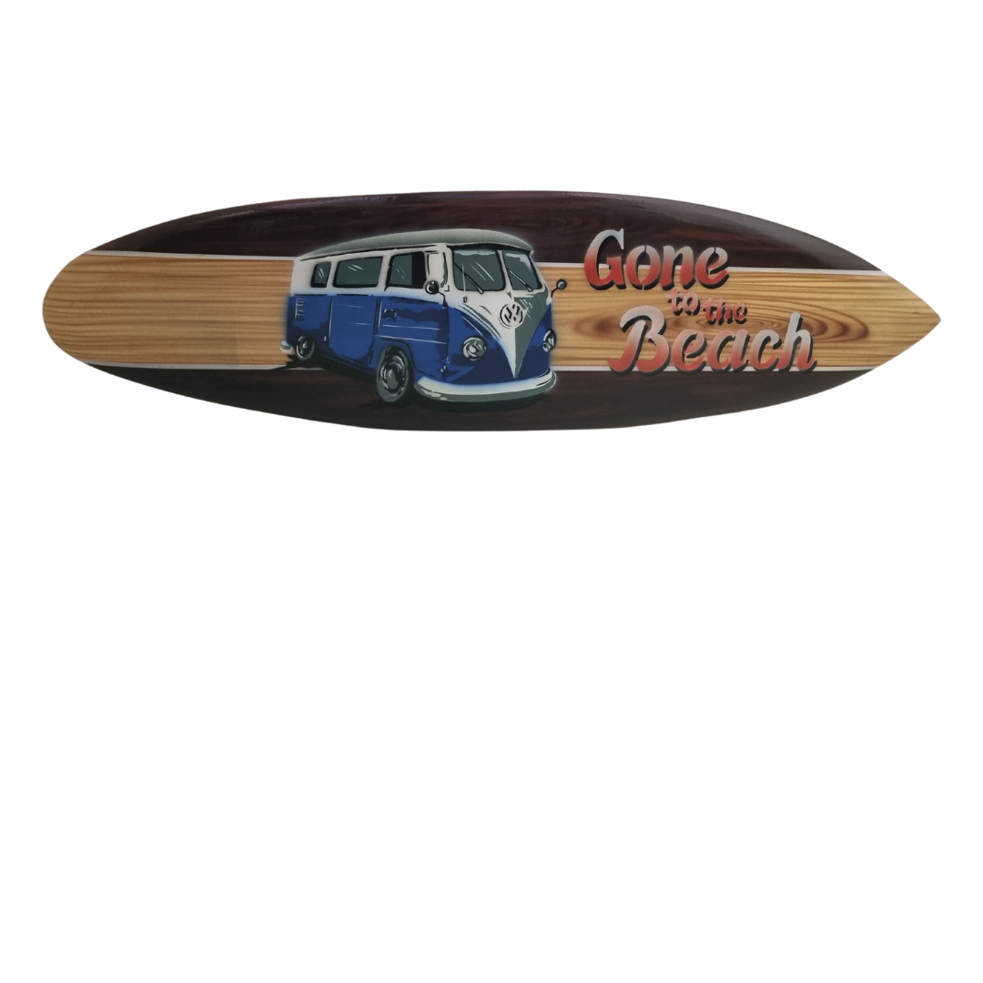 Surf Board Wall Art Sign - Gone To The Beach 