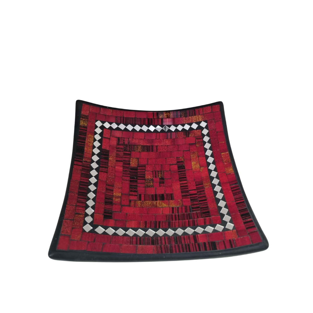 Classic Red Mosaic Square Bowls