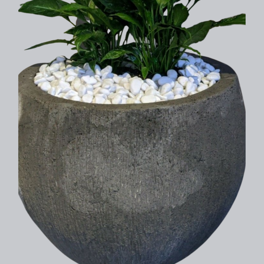 Garden Pot Gray Concrete
