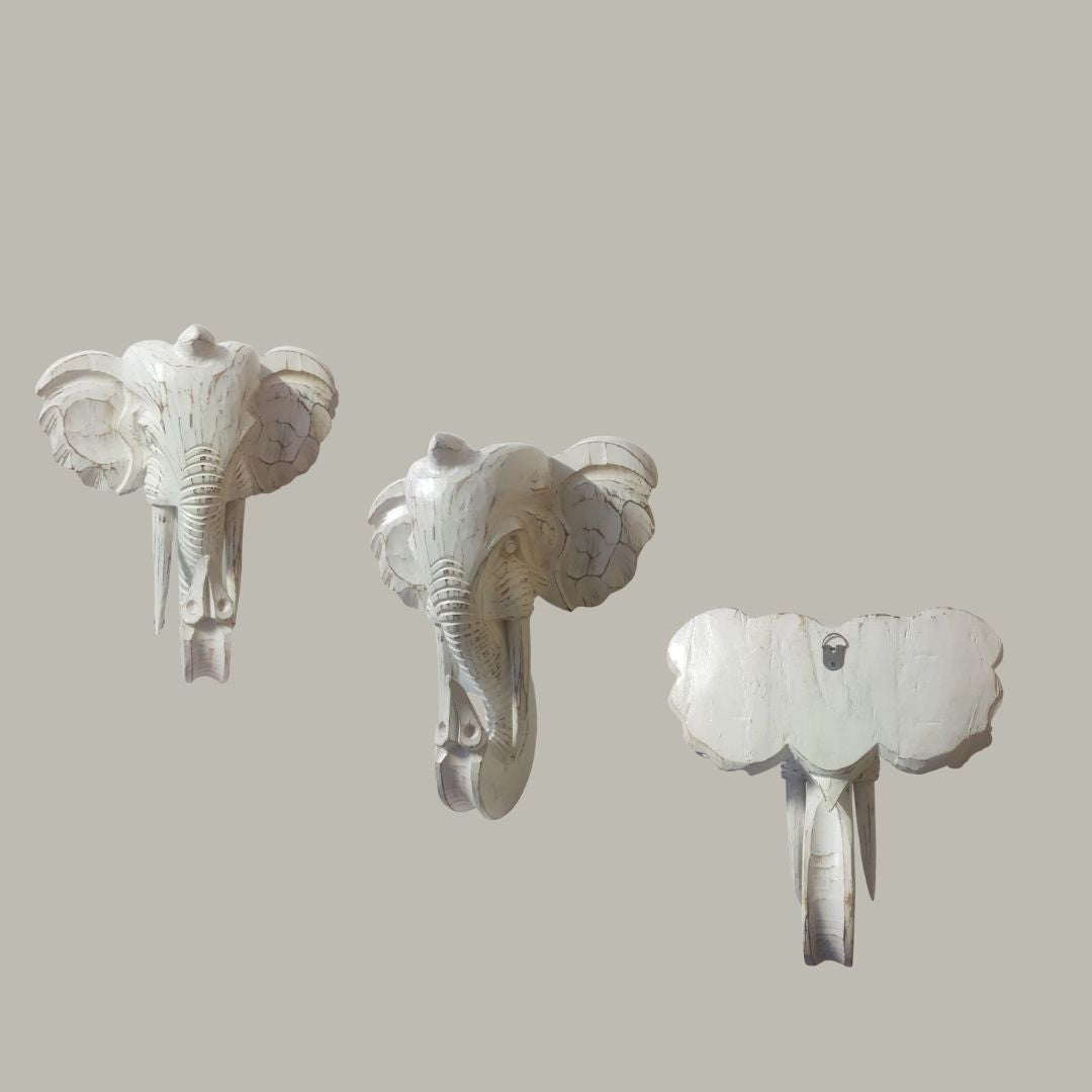 White Elephant Head Wall Art