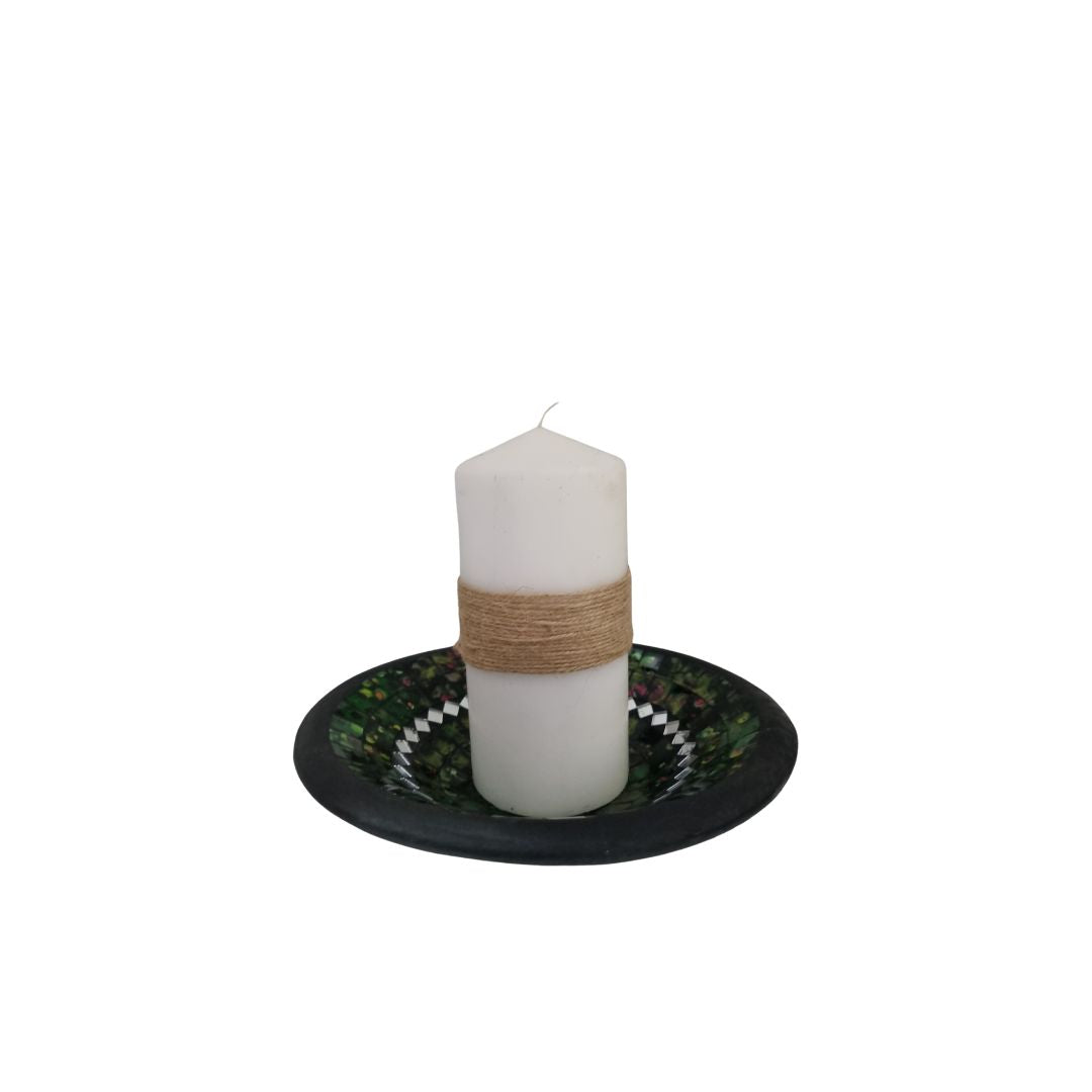 Handcrafted Mosaic Bowls – Coastal-Inspired Colour Range  Rustic Green Melody