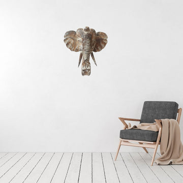 Elephant Head Wall Art Brown Wash
