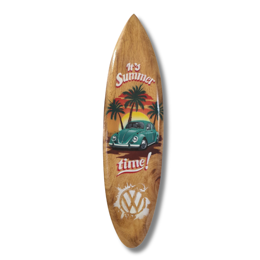 Surf Board Wall Art Sign VW Beetle It Summer Time