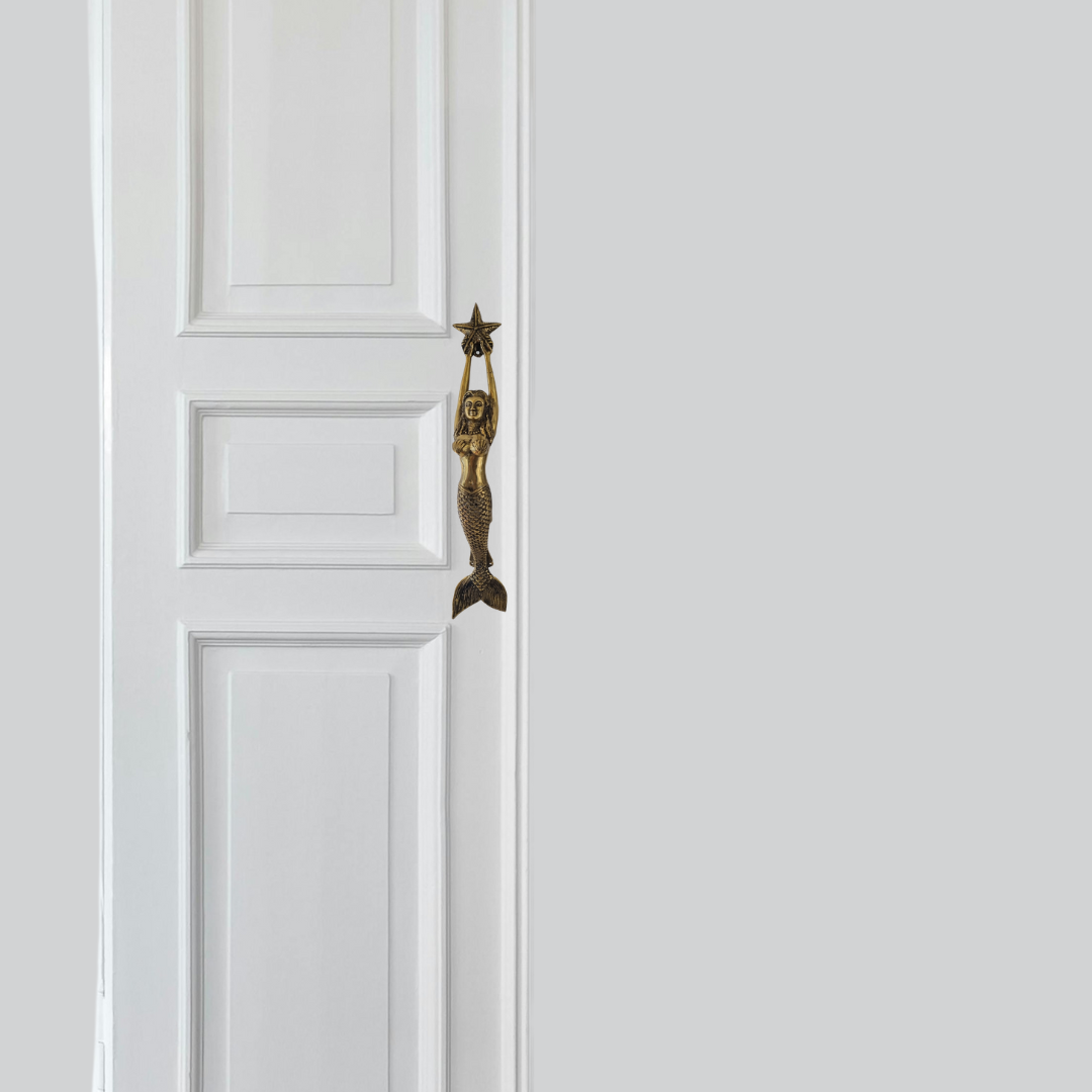 Brass Mermaid Door Handle Vintage Style