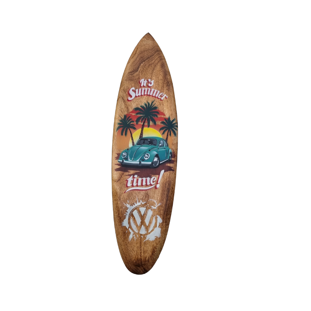Surf Board Wall Art Sign VW Beetle It Summer Time