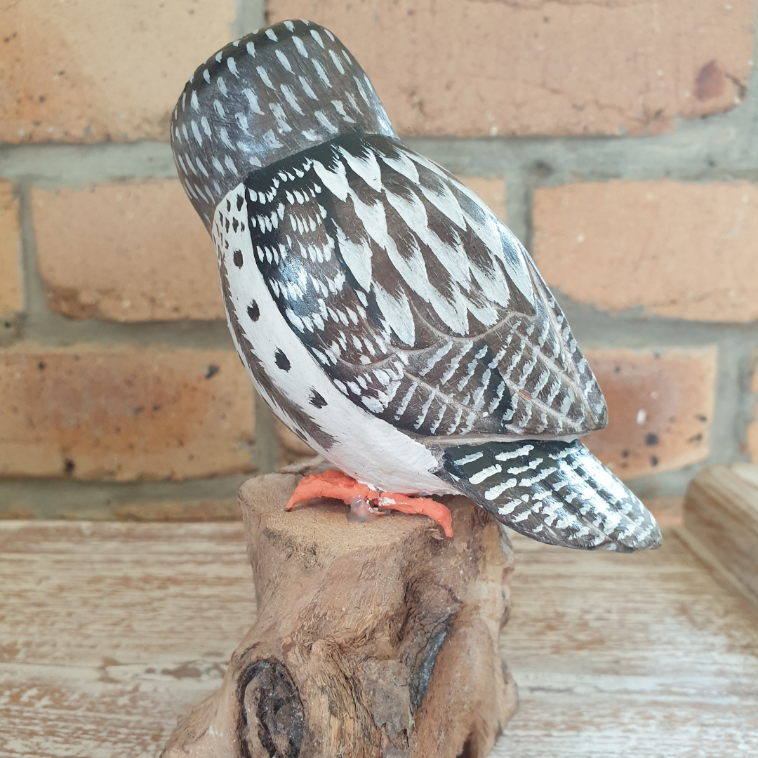 Owl Statue Wooden Carving