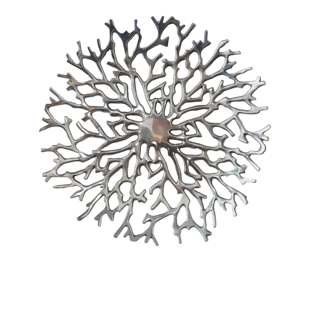 steel artwork on a white wall