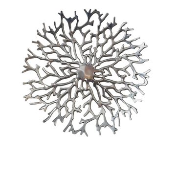 steel artwork on a white wall