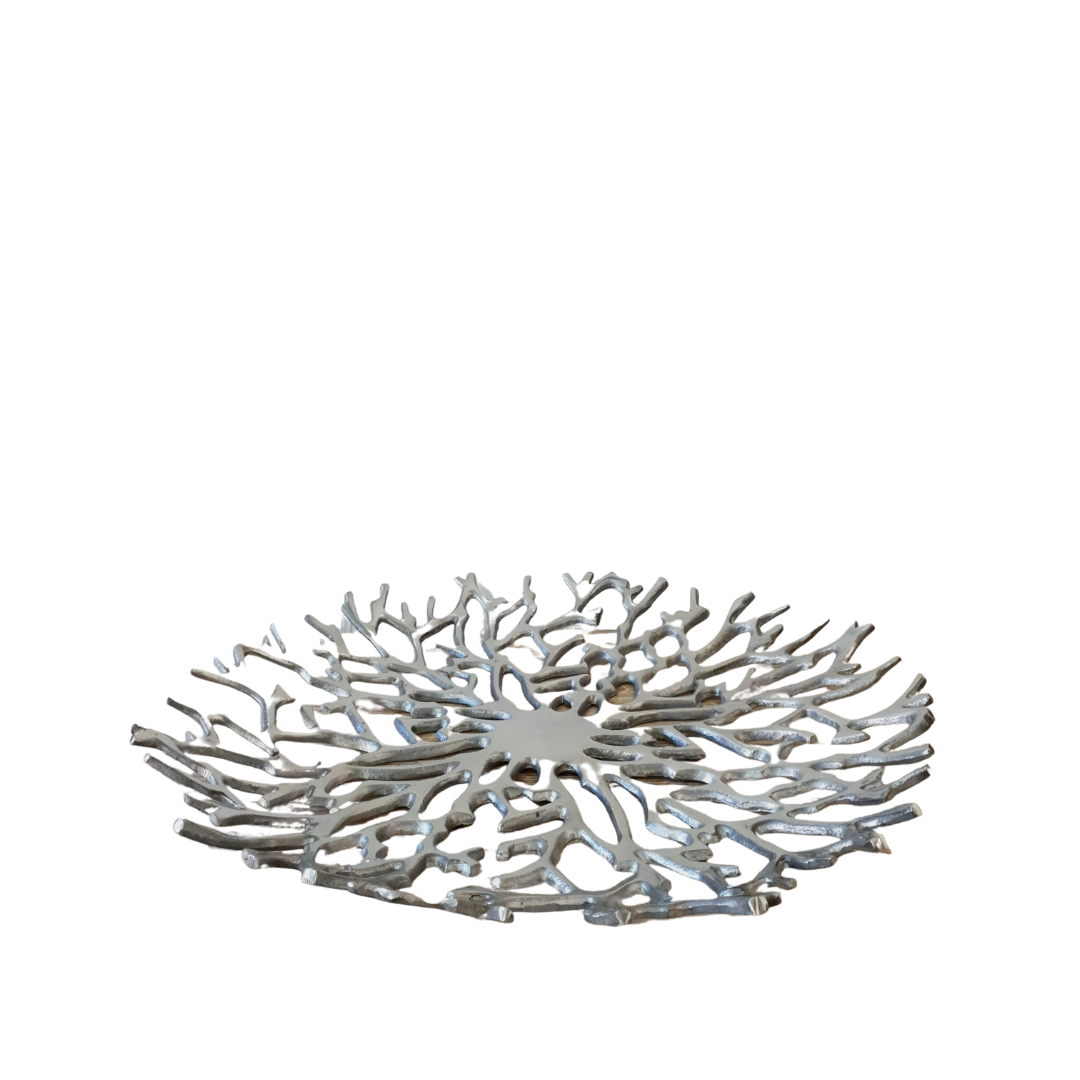 steel coral style bowl on a white background