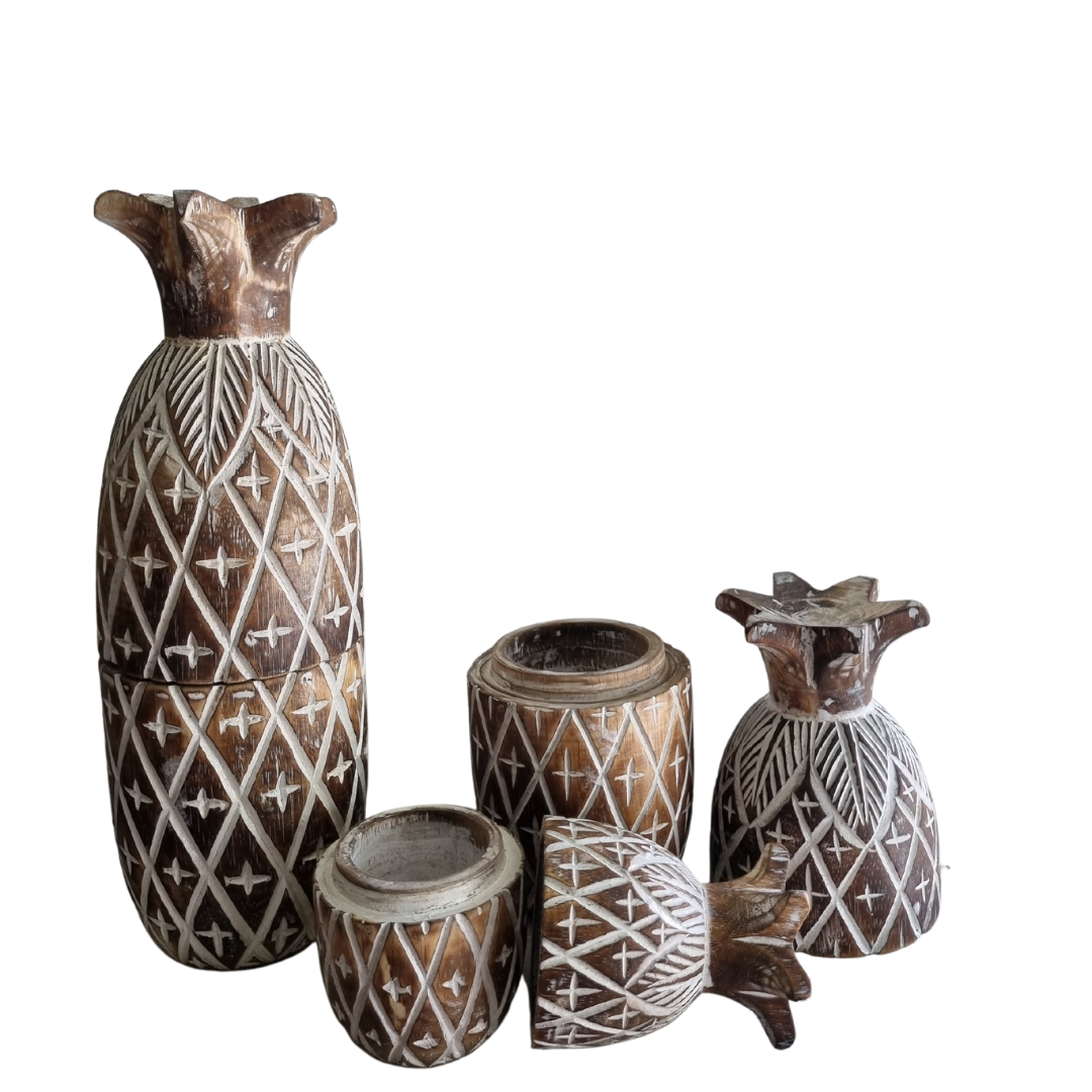 Pineapple Canister Wooden Décor