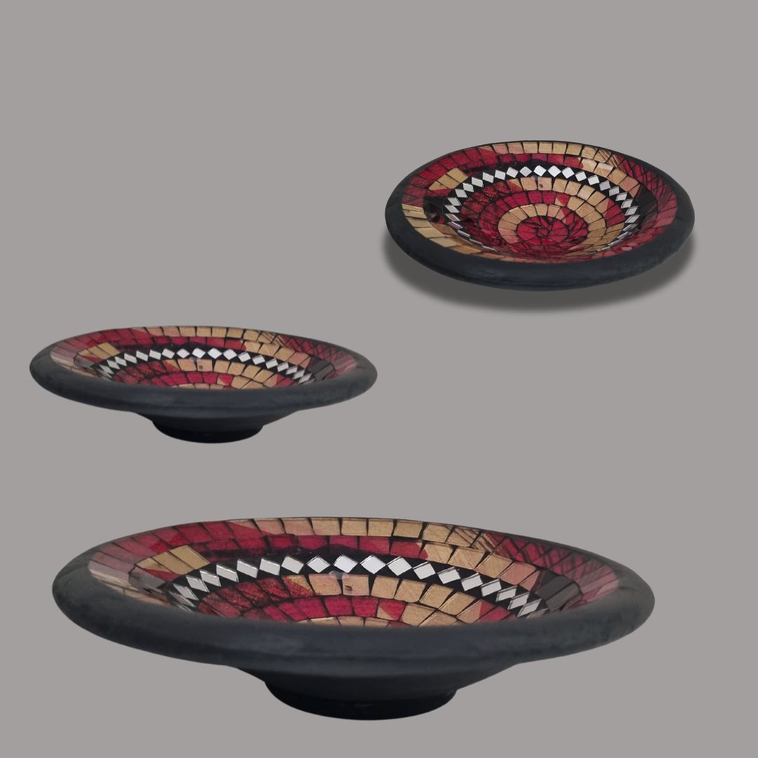 Handcrafted Mosaic Bowls – Coastal-Inspired Colour Range Majestic Red Melody