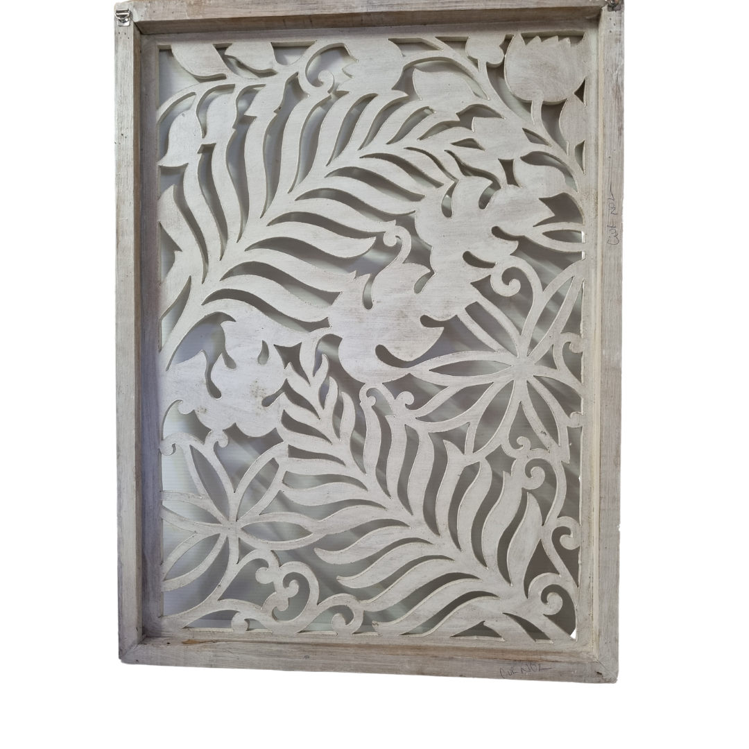 Fern Carving Whitewash Design Back view
