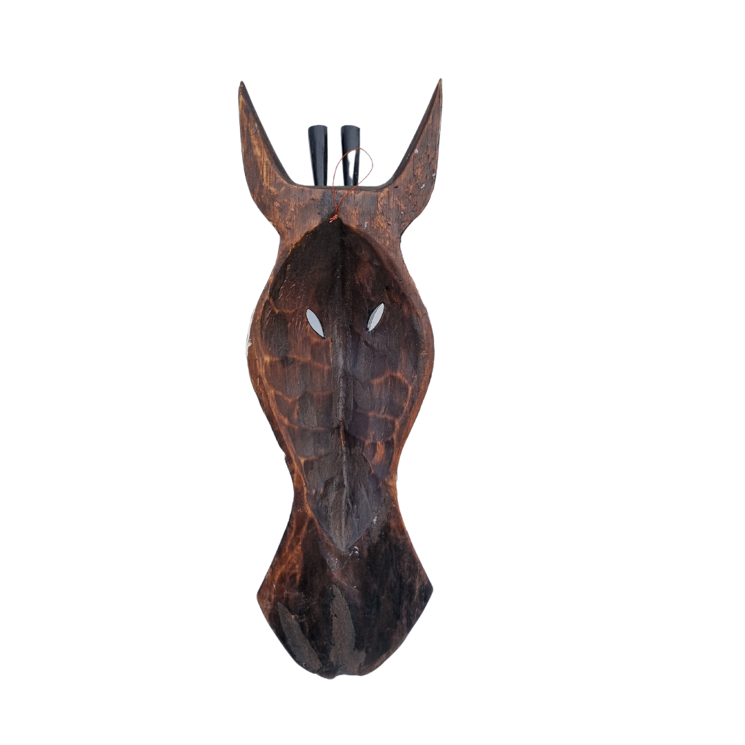backview wooden decor set in a white background