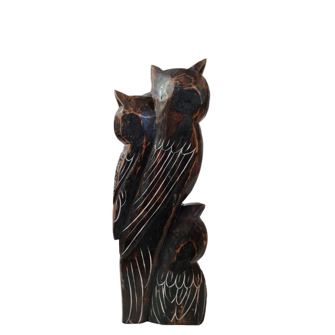 Wooden Carved Owl Statues
