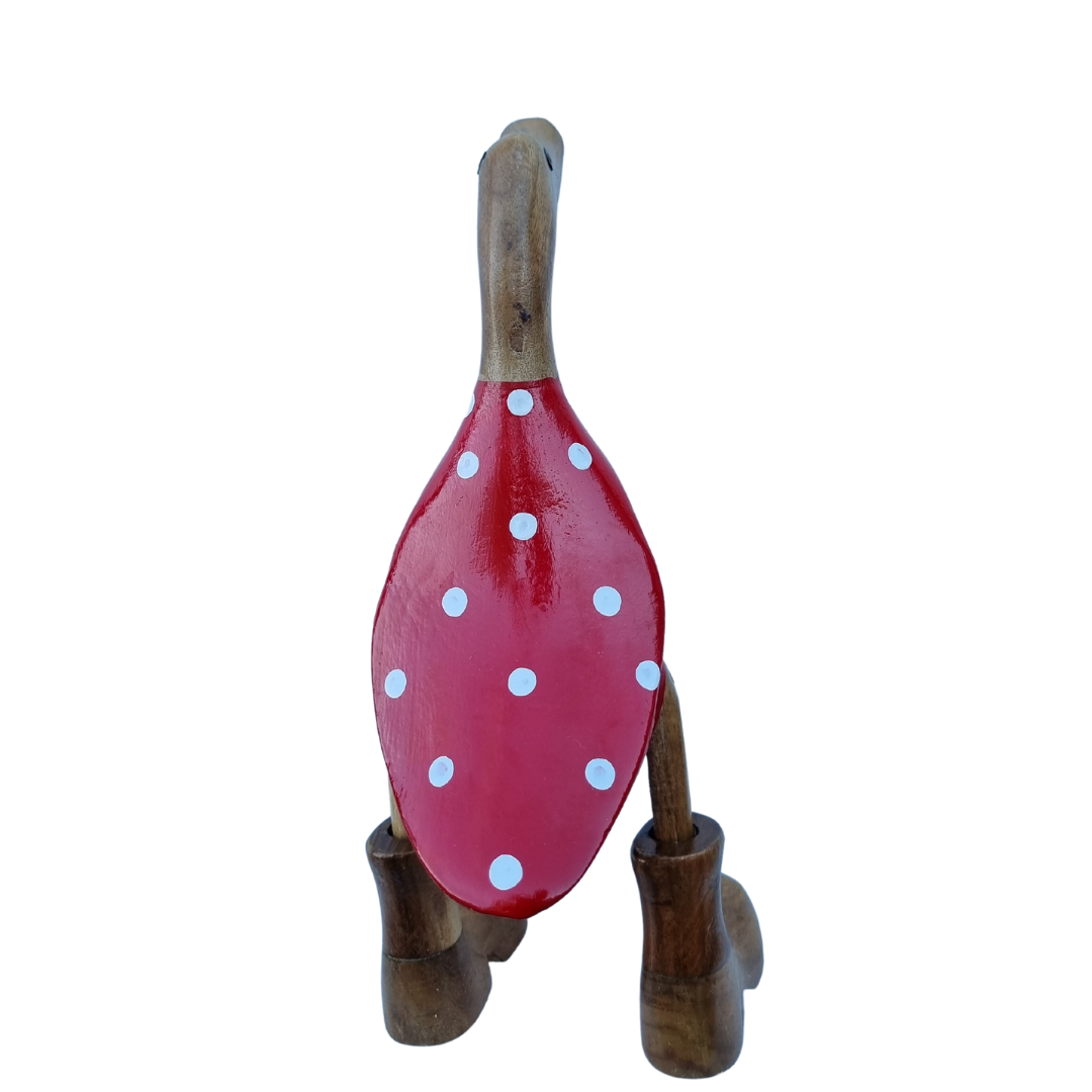 Back view of the spotted duck on a white back ground 