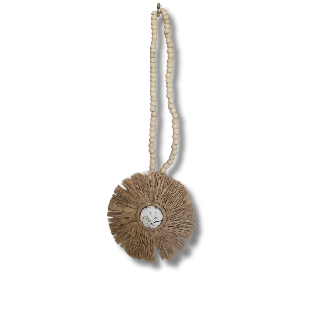 Beaded Seagrass And Shell Tassel 