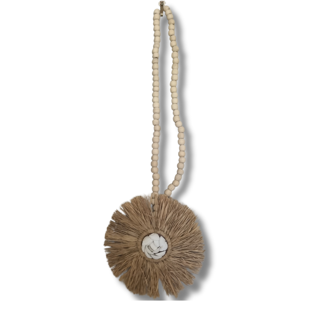 Beaded Seagrass And Shell Tassel 