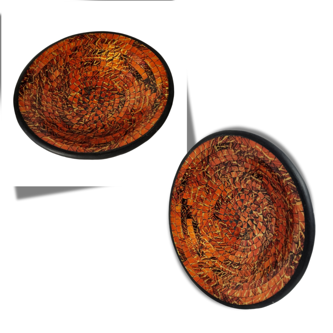 Tangerine Mosaic Decorative Bowls 