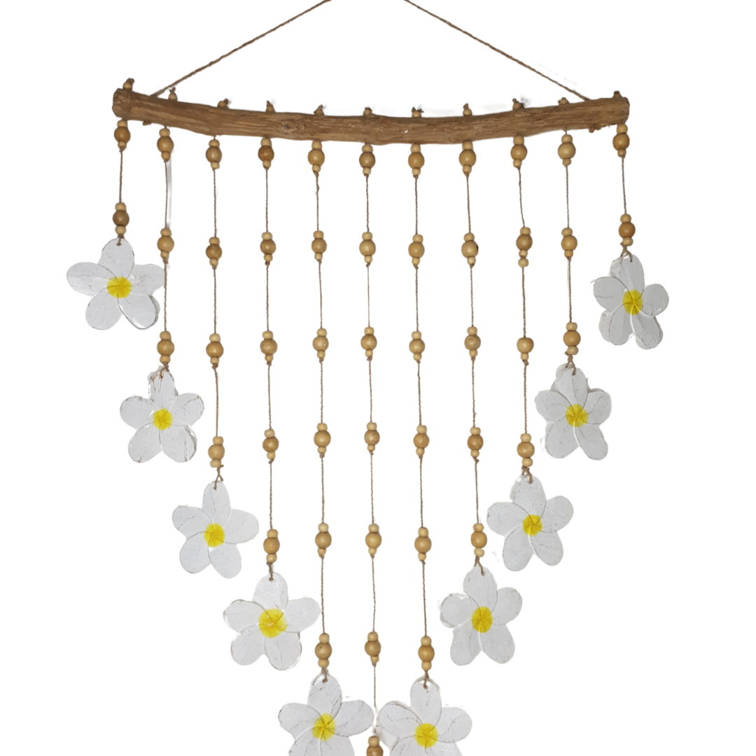 Frangipani Flowers Wooden Hanging