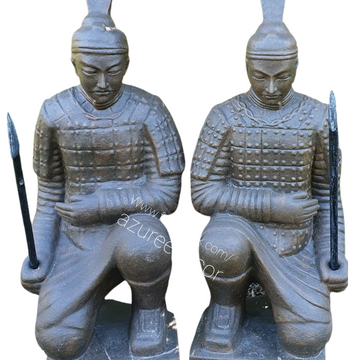 China Warrior's Garden Statues - on white backwall 