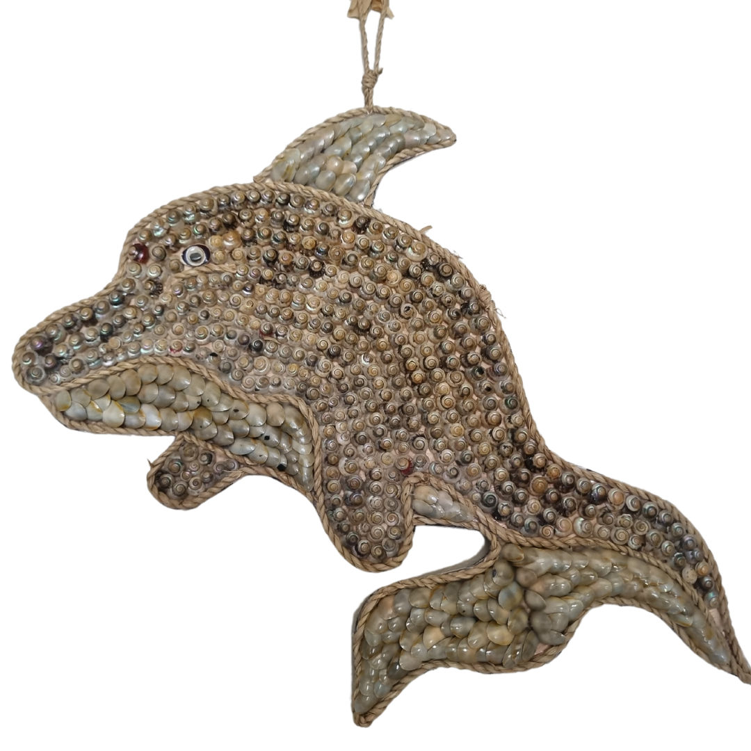 Dolphin Wall with Shell Art