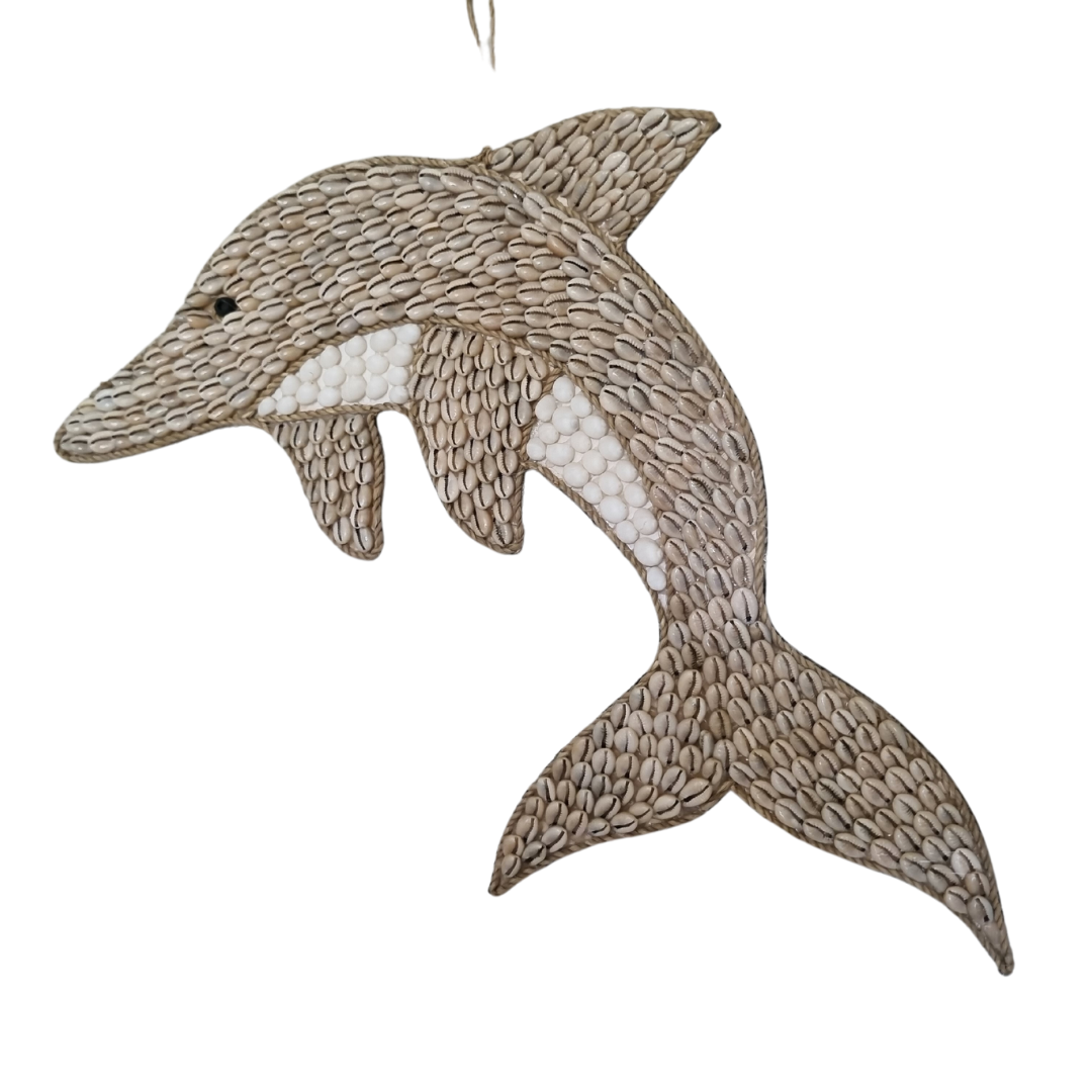 Dolphin Wall with Shell Art