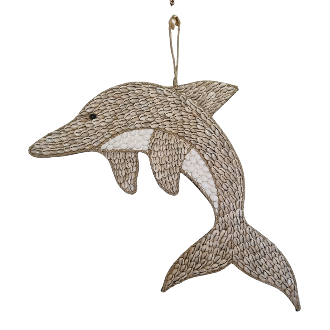 Dolphin Wall with Shell Art