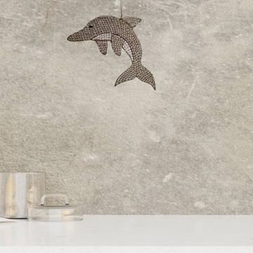Dolphin Wall with Shell Art