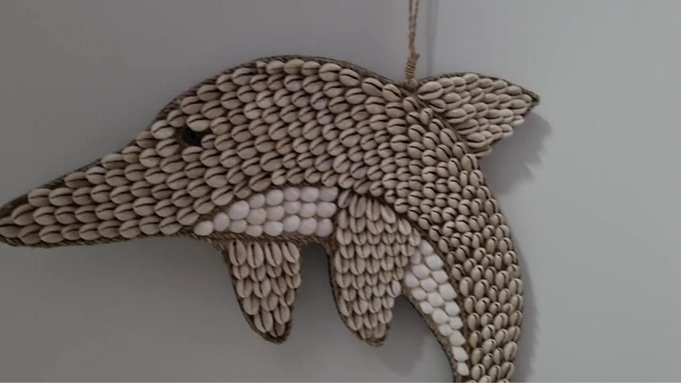  Dolphin Wall with Shell Art 45cm x 30cm FRDOL001X4  