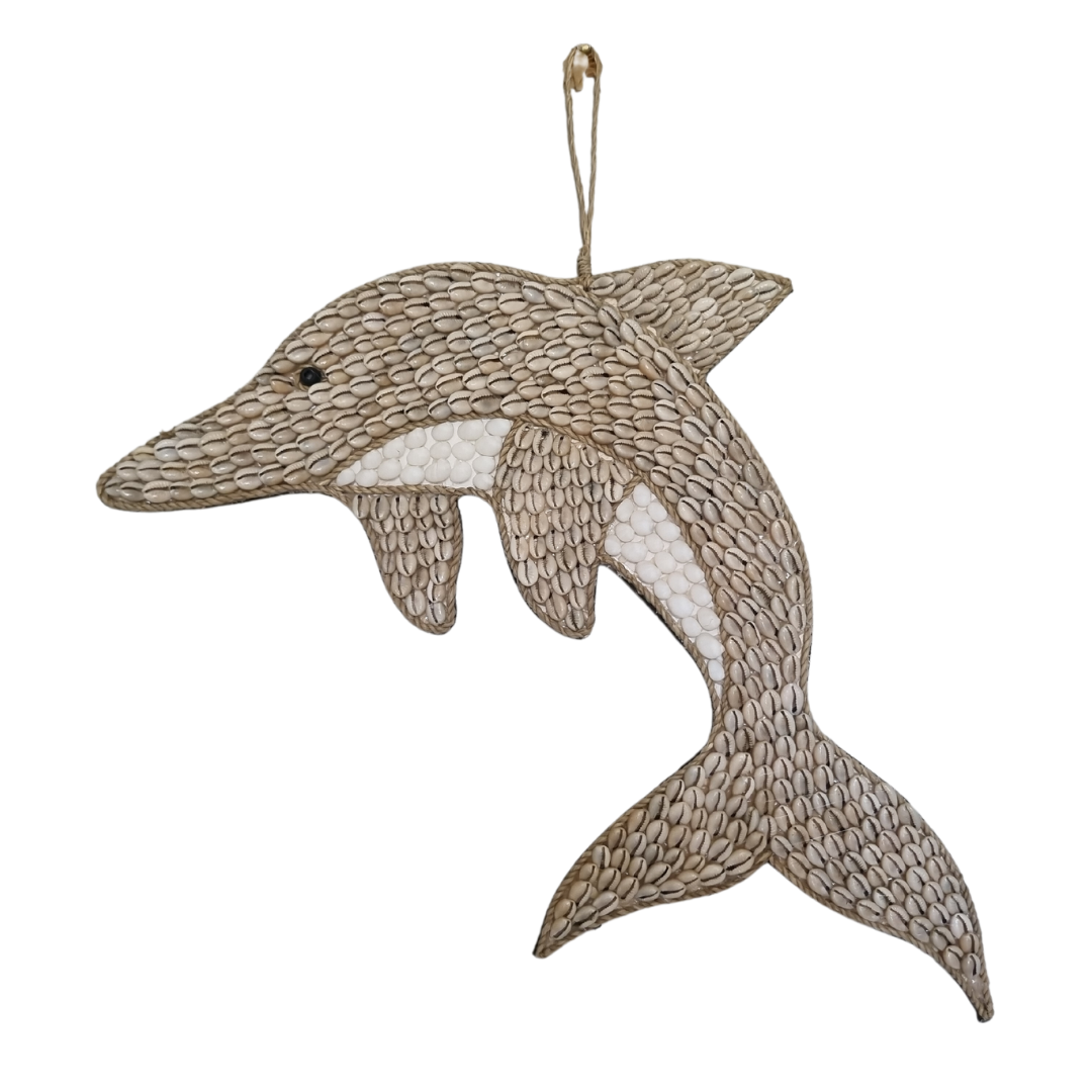 Dolphin Wall with Shell Art