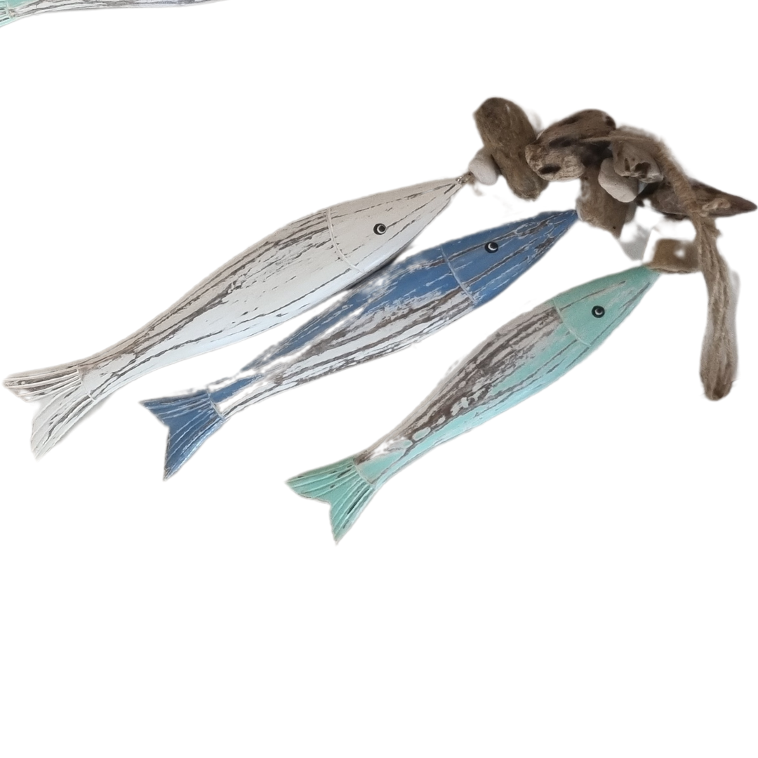 Driftwood Hand-Carved Fish Decor
