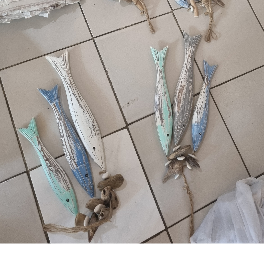 Driftwood Hand-Carved Fish Decor
