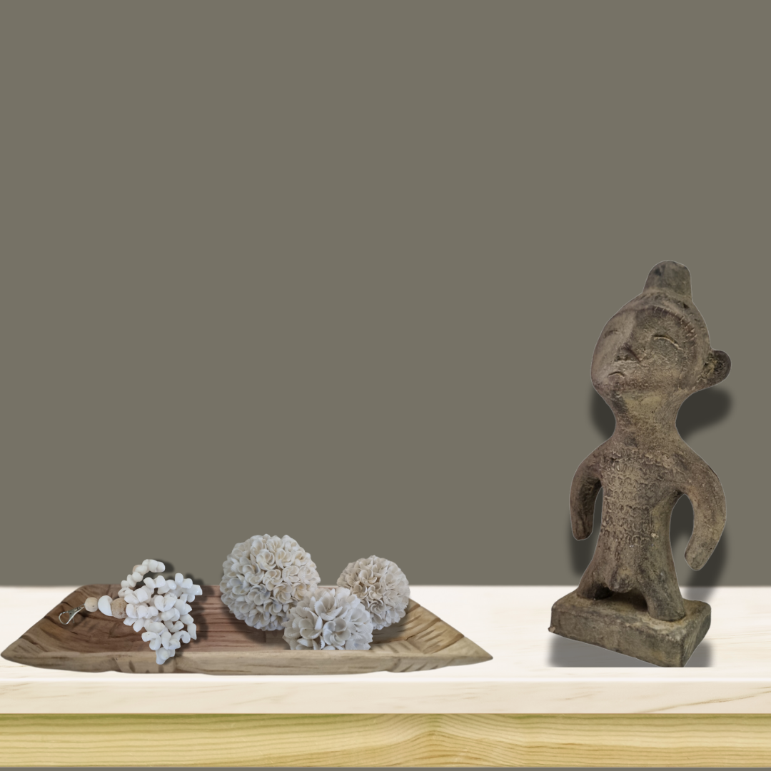 Exquisite Shell Balls Décor – Shell balls overhead flat lay display