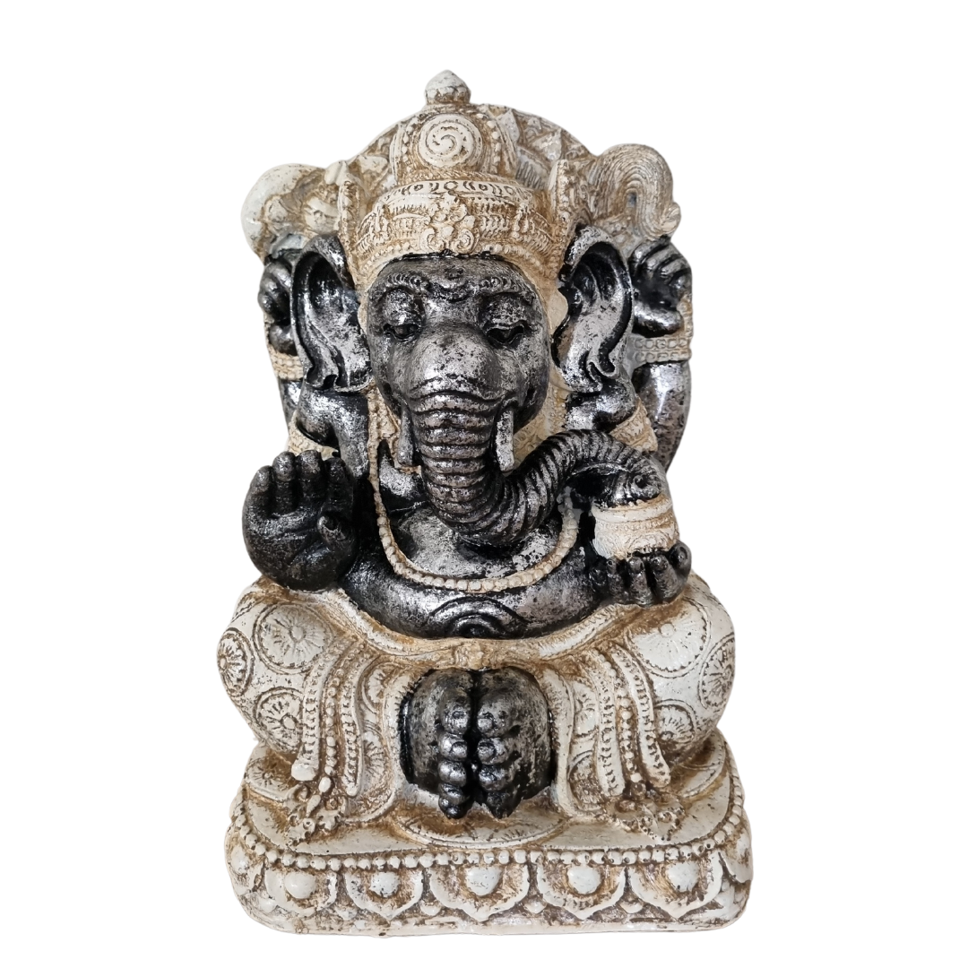 Decorative statue of a mythical creature with intricate details on a white background