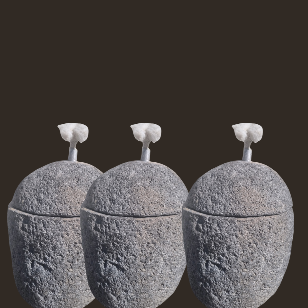Natural River Stone Oil Lamp