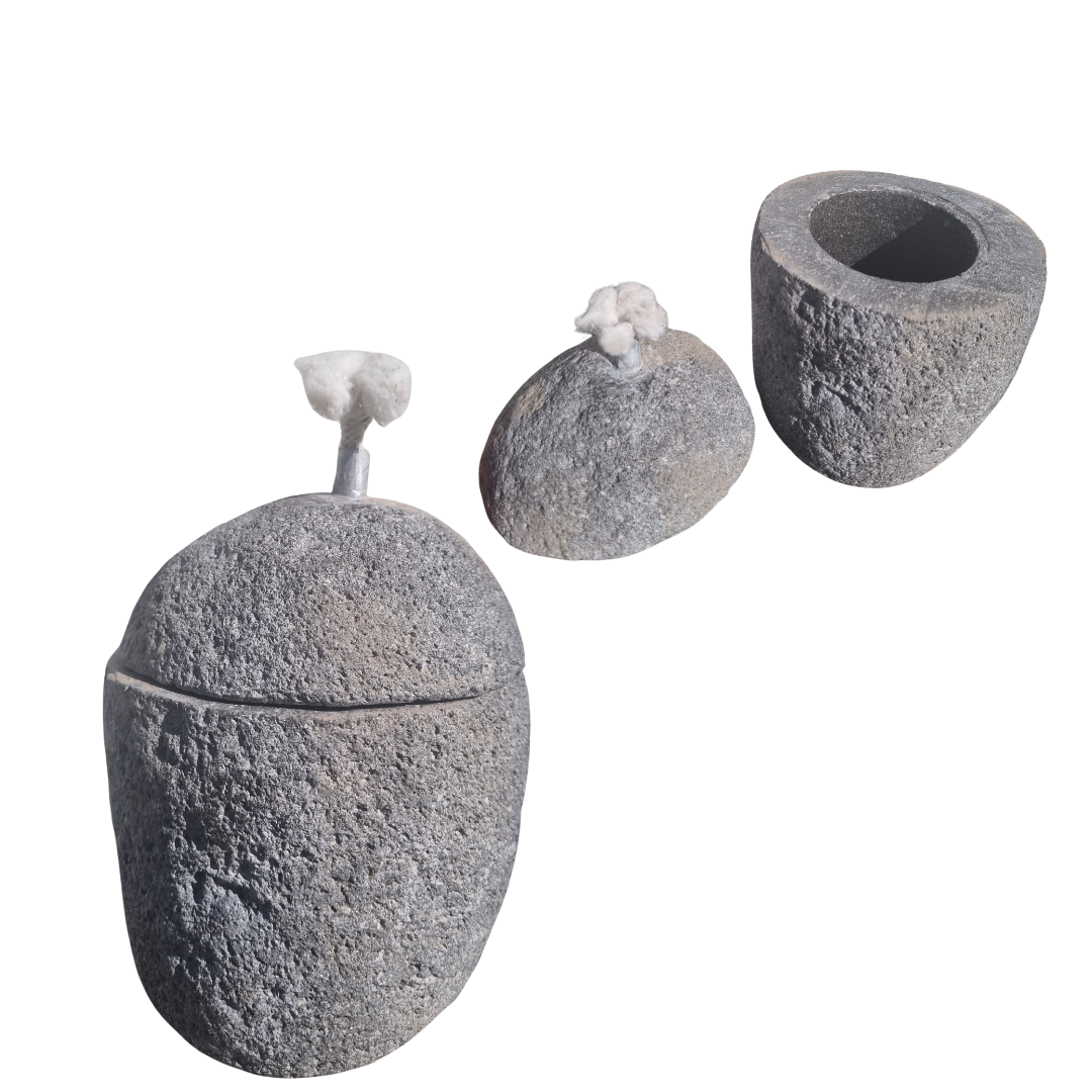 Natural River Stone Oil Lamp