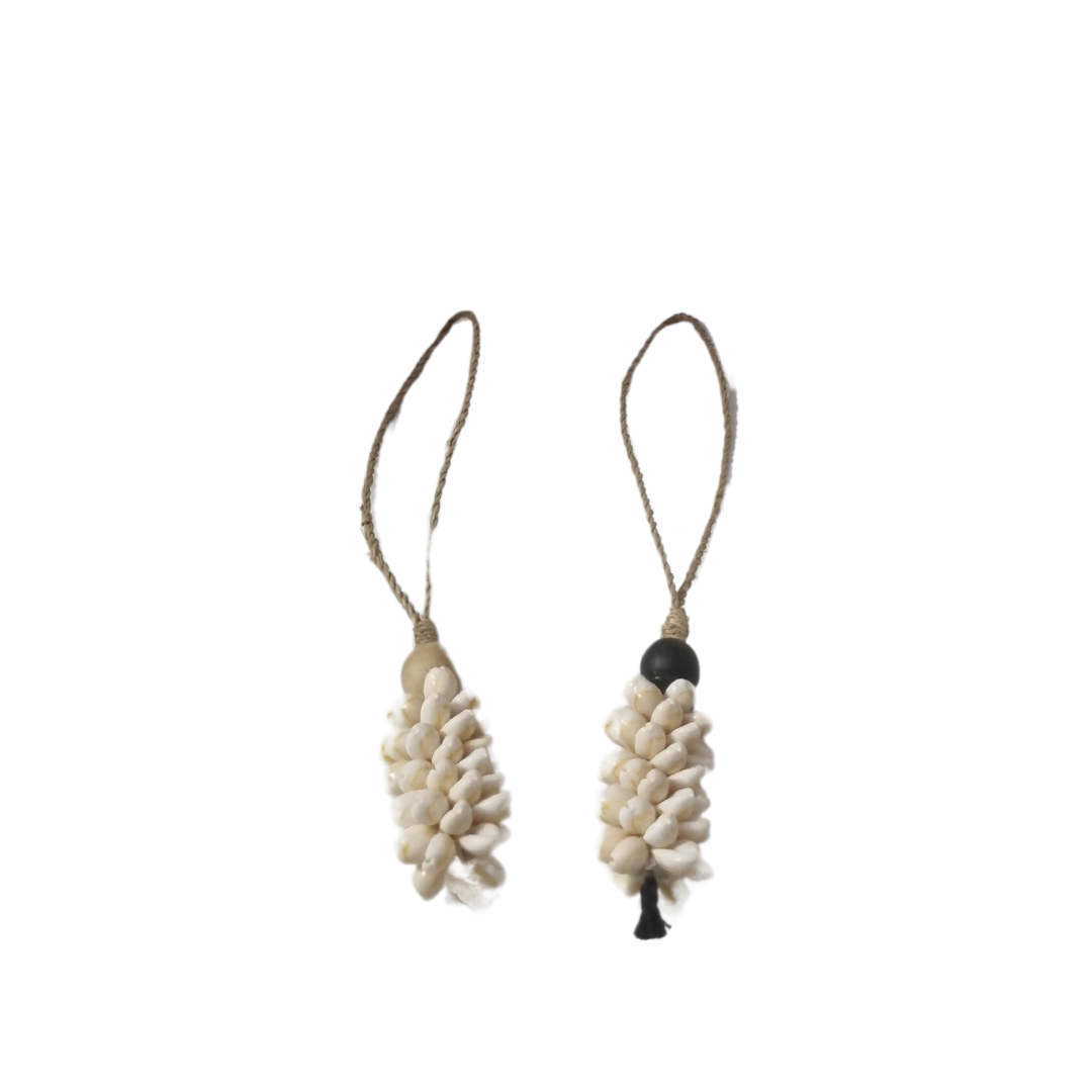 White Ceramic Vase & Tassel 