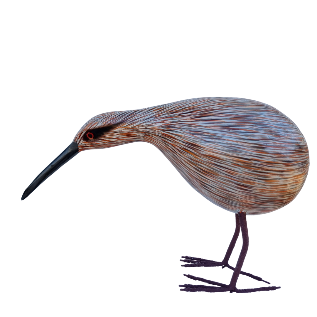 Wooden Kiwi Bird Statue side view