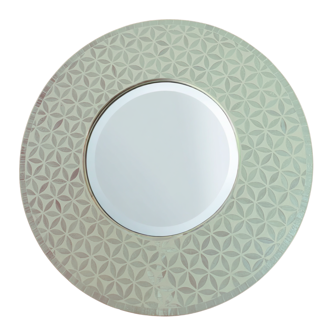 Decorative plate with geometric pattern on a white background