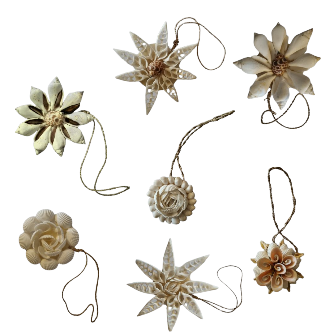 Set of decorative floral ornaments on a white background