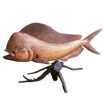 wooden Mahi Mahi Fish Carving also known as the Dolphin Fish 