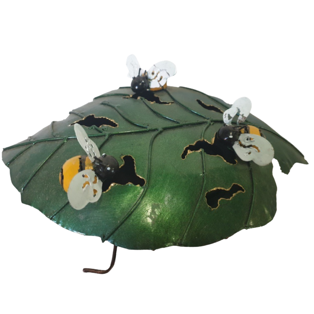 Decorative umbrella with Halloween-themed decorations on a white background