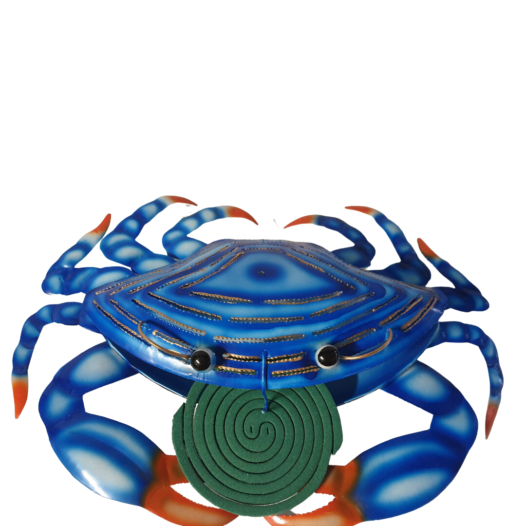 Mosquito Coil Holder Mud Crab Design Blue