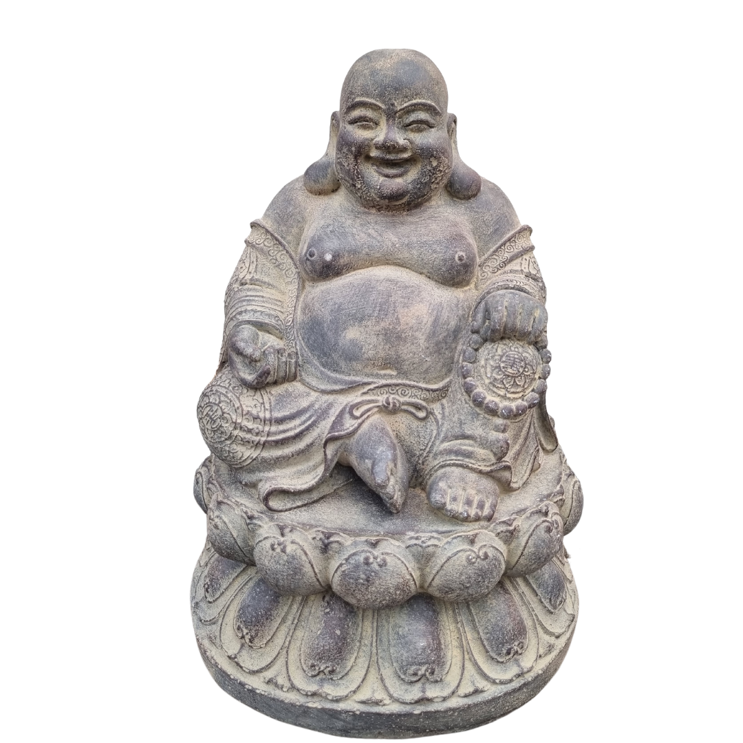 Happy Buddha Statue Rustic Style