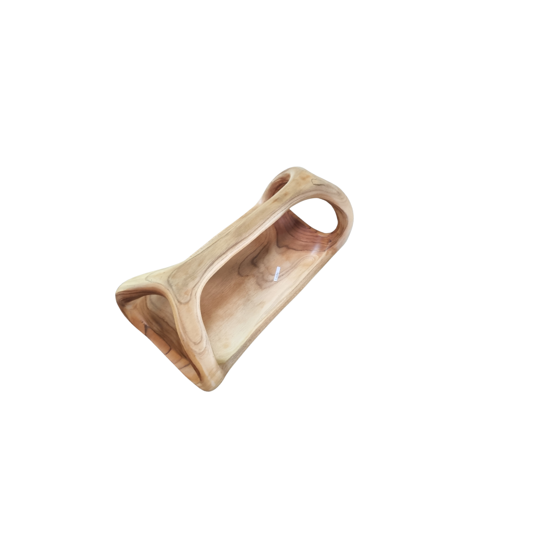 Natural Teakwood Abstract Bowls teak wood on white back ground