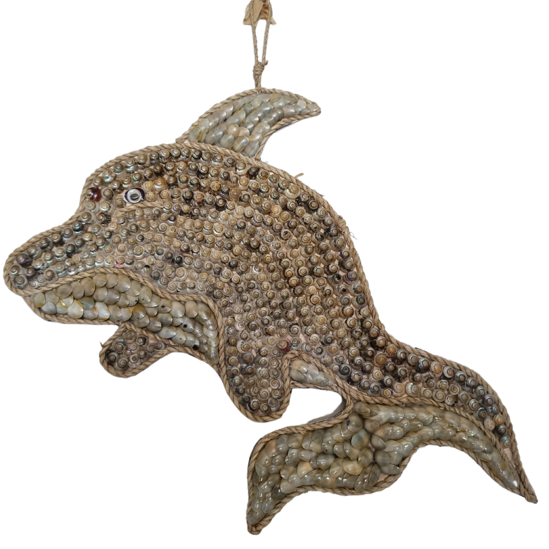 Dolphin Wall with Shell Art
