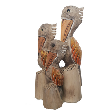 Wooden Carved Pelicans