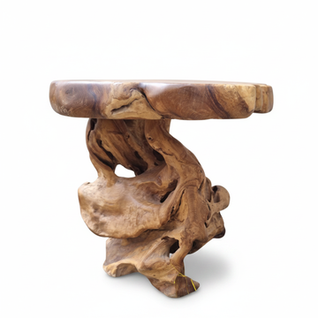 Style 1 Wooden table with natural, organic design on a white background