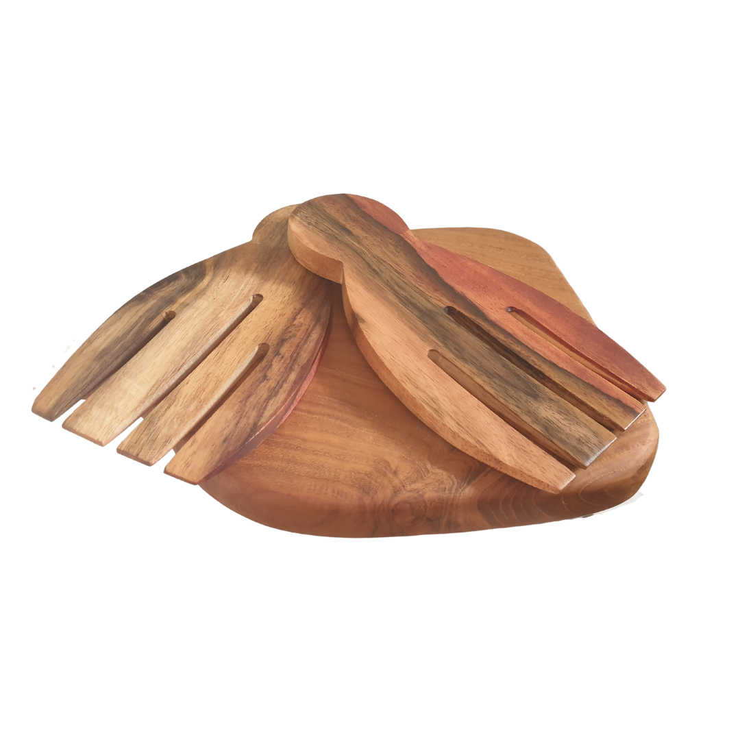 Salad Servers Coco Wood - Azure Decor