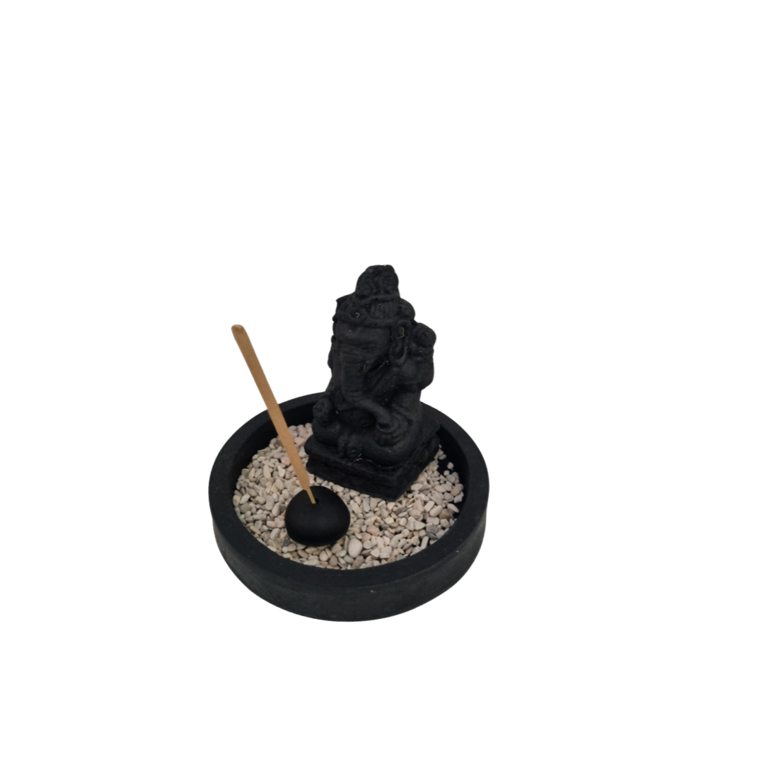 Ganesh Stone Carved Incense Holder Set – Azure Decor